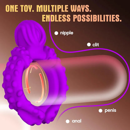 9-Mode Rechargeable Vibrating Penis Ring and Clitoral Stimulator for Couples