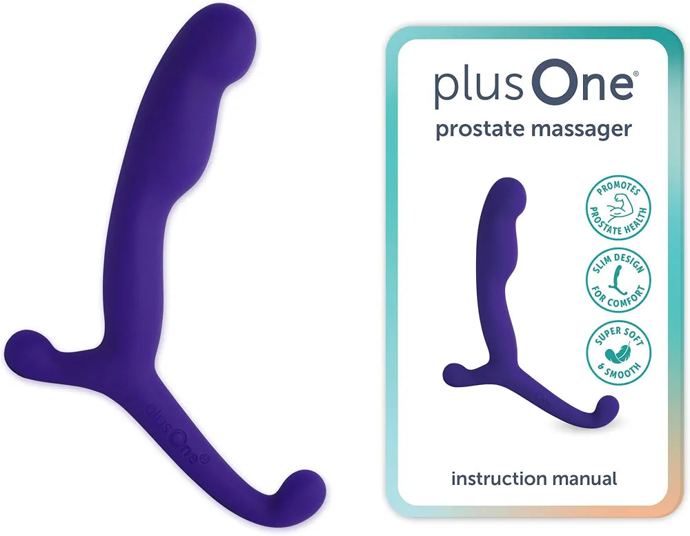 plusOne 4-Inch Ergonomic Silicone Prostate Massager with External Control Arm