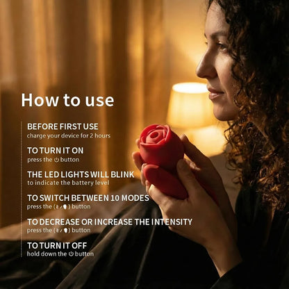 10-Mode Rose Suction & Vibration Stimulator for Couples