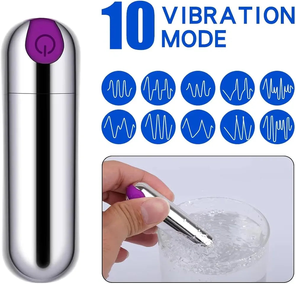 SilkyTouch 10-Mode USB Rechargeable Waterproof Bullet Vibrator for Targeted Stimulation