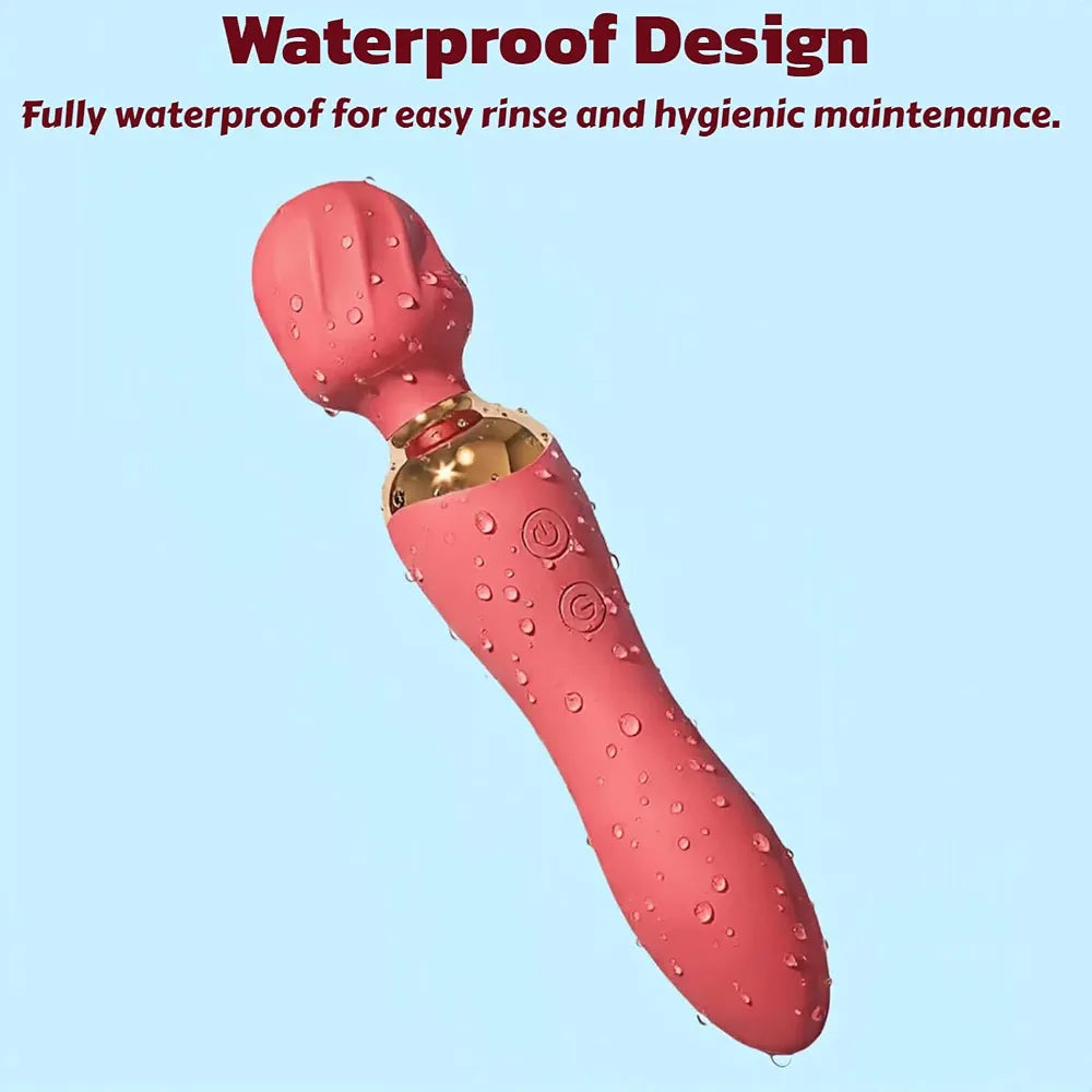 Premium Dual-Motor Rechargeable Wand Massager: 12-Mode Waterproof G-Spot and Clitoral Stimulator