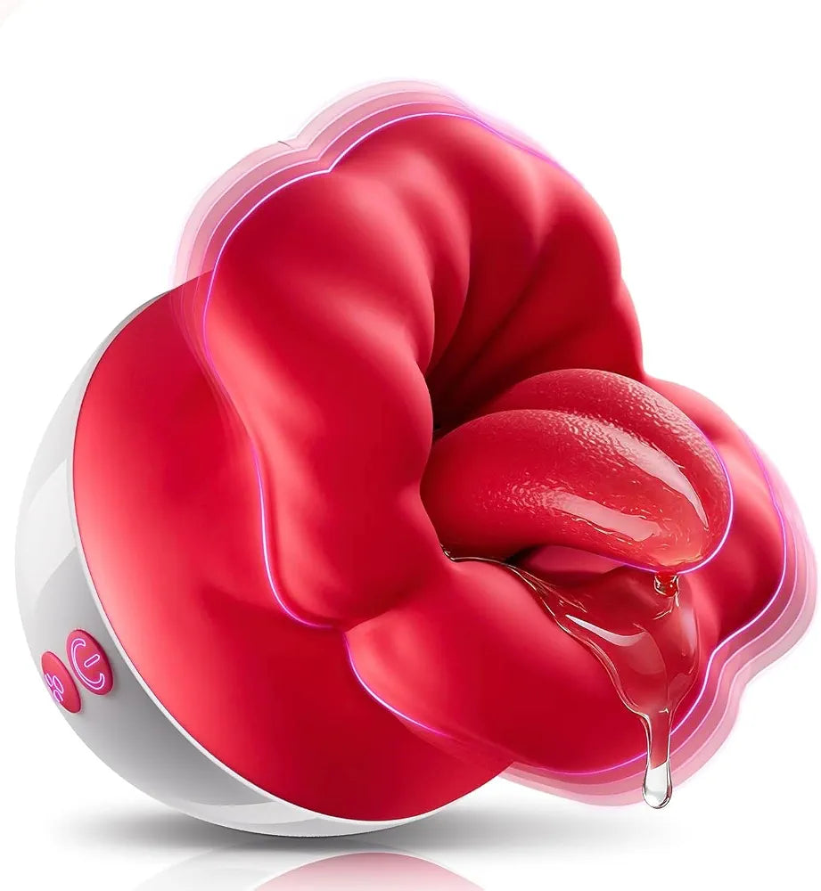 Rose-Shaped Clitoral Vibrator with 10 Licking Modes for Couples