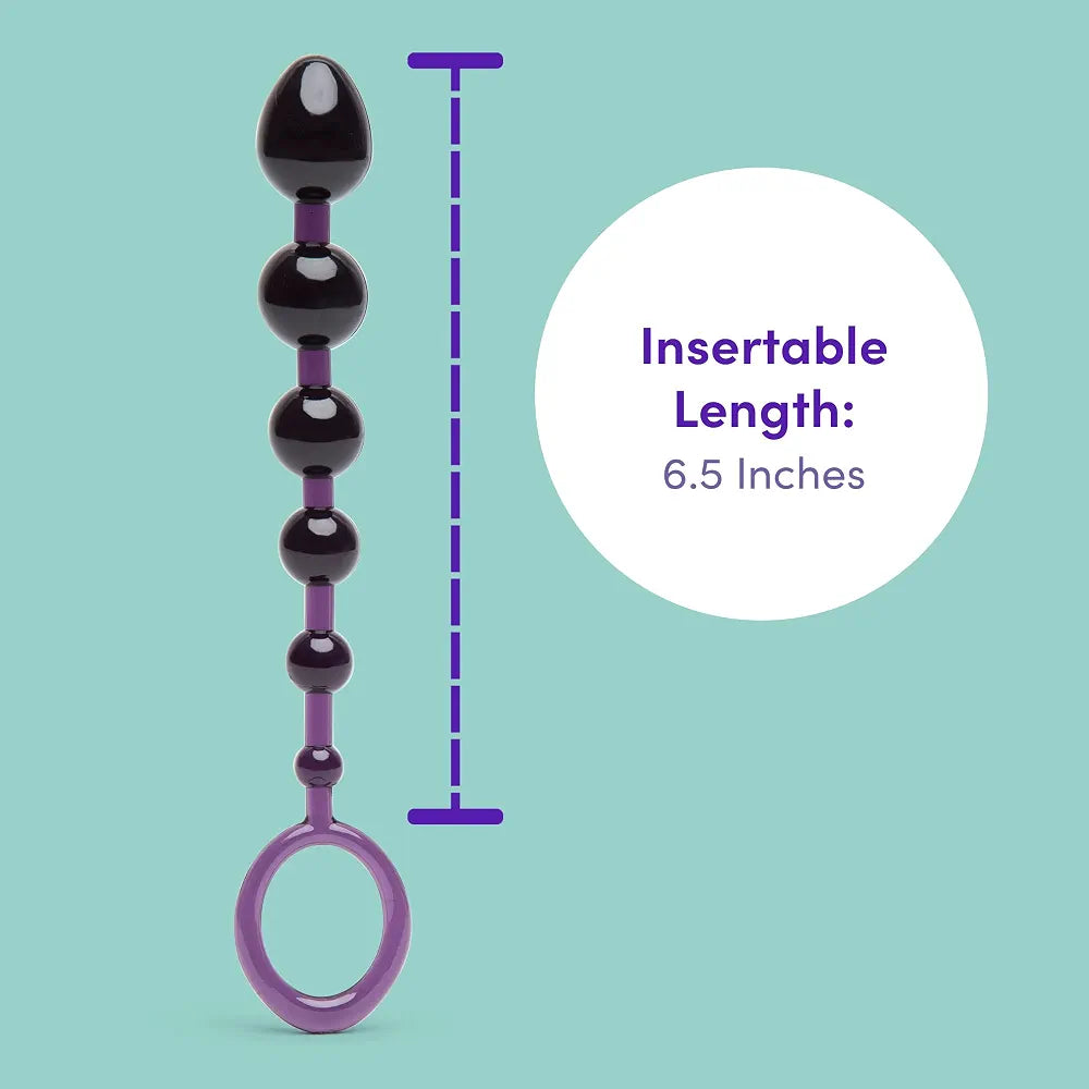 Lovehoney Beginner-Friendly Silicone Anal Beads with Ergonomic Finger Loop - 6.5 Inch