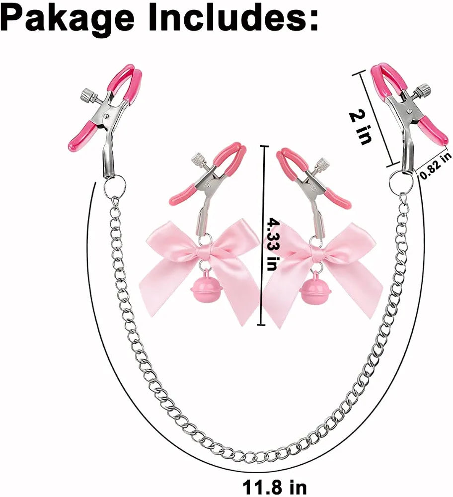 3-Piece Adjustable Nipple and Clitoris Clamp Set for Couples - BDSM Bondage Adult Toys