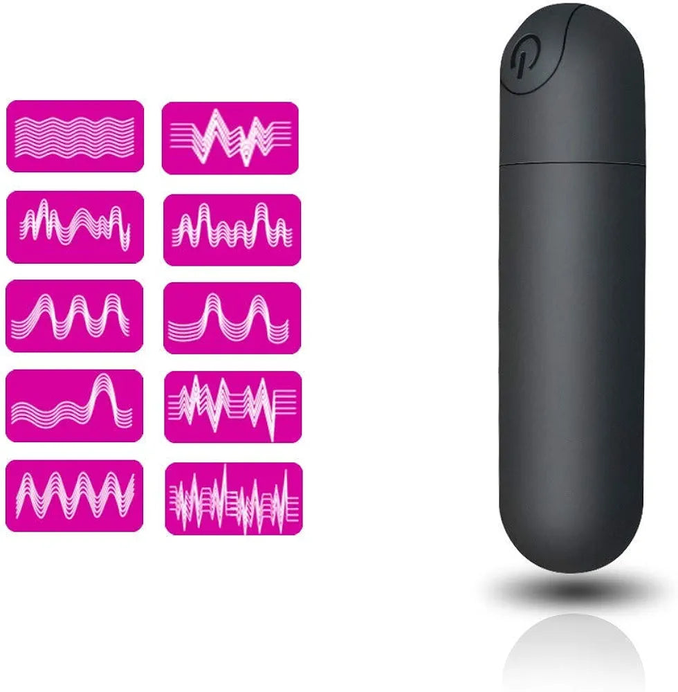 Rechargeable 10-Mode Waterproof Mini Bullet Massager for Targeted Stimulation