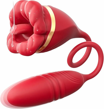 Rose Petal 3-in-1 Clitoral and G-Spot Vibrator with 10 Vibration Modes