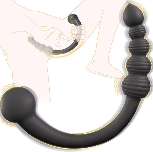 Ergonomic Dual-Ended Prostate Massager and Vibrating Anal Trainer