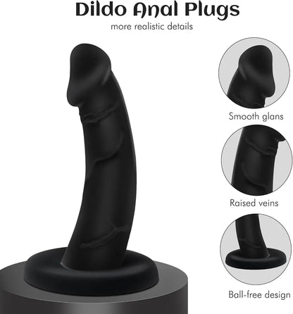 3-Piece Silicone Anal Training Plug Set with Suction Base for Beginners and Advanced Users