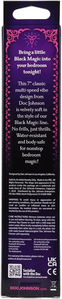 Doc Johnson Black Magic 7-Inch Multi-Speed Waterproof Vibrator - Velvet Touch ABS