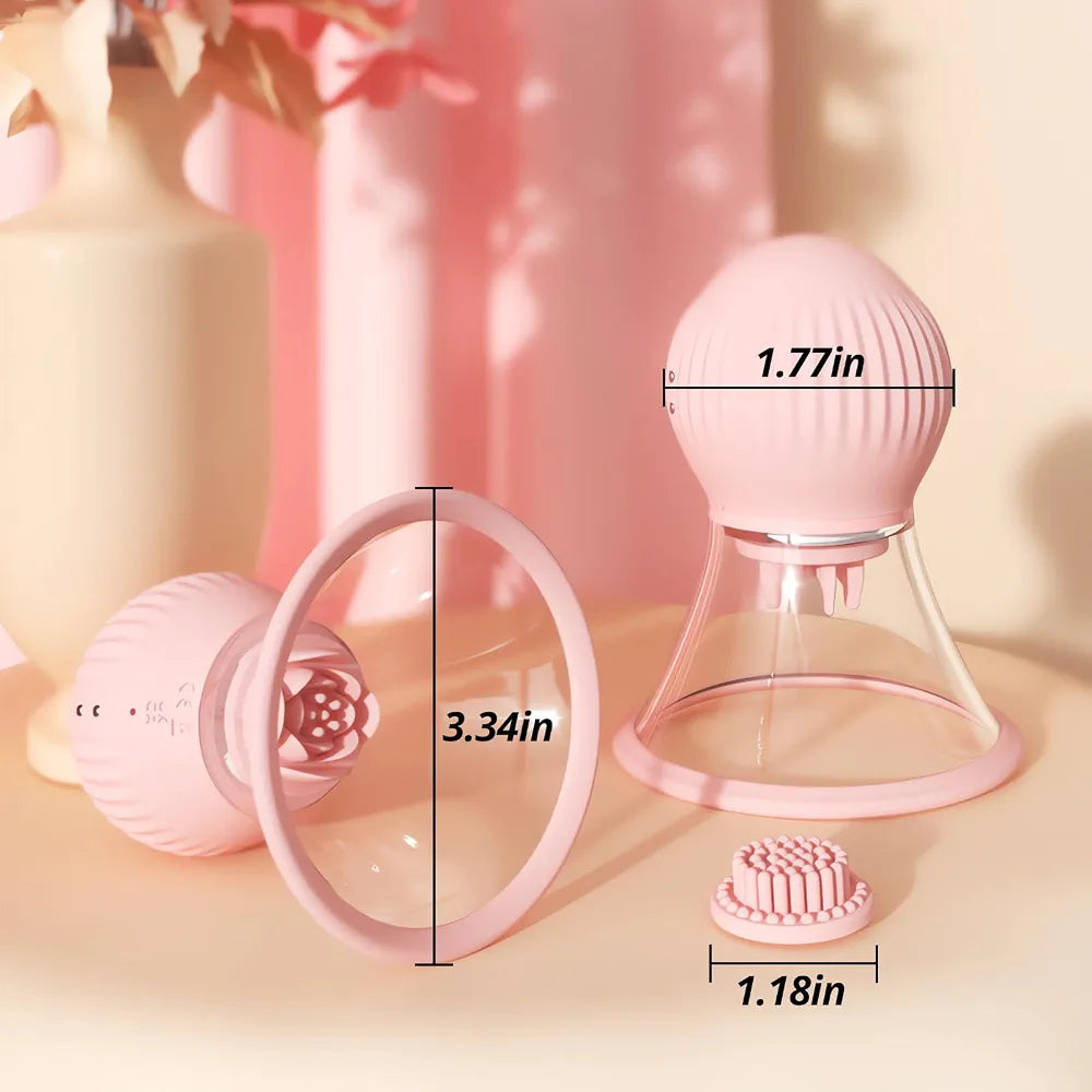 App-Controlled Rotating Nipple Suction Massager with 9 Vibration Modes and 3 Interchangeable Heads
