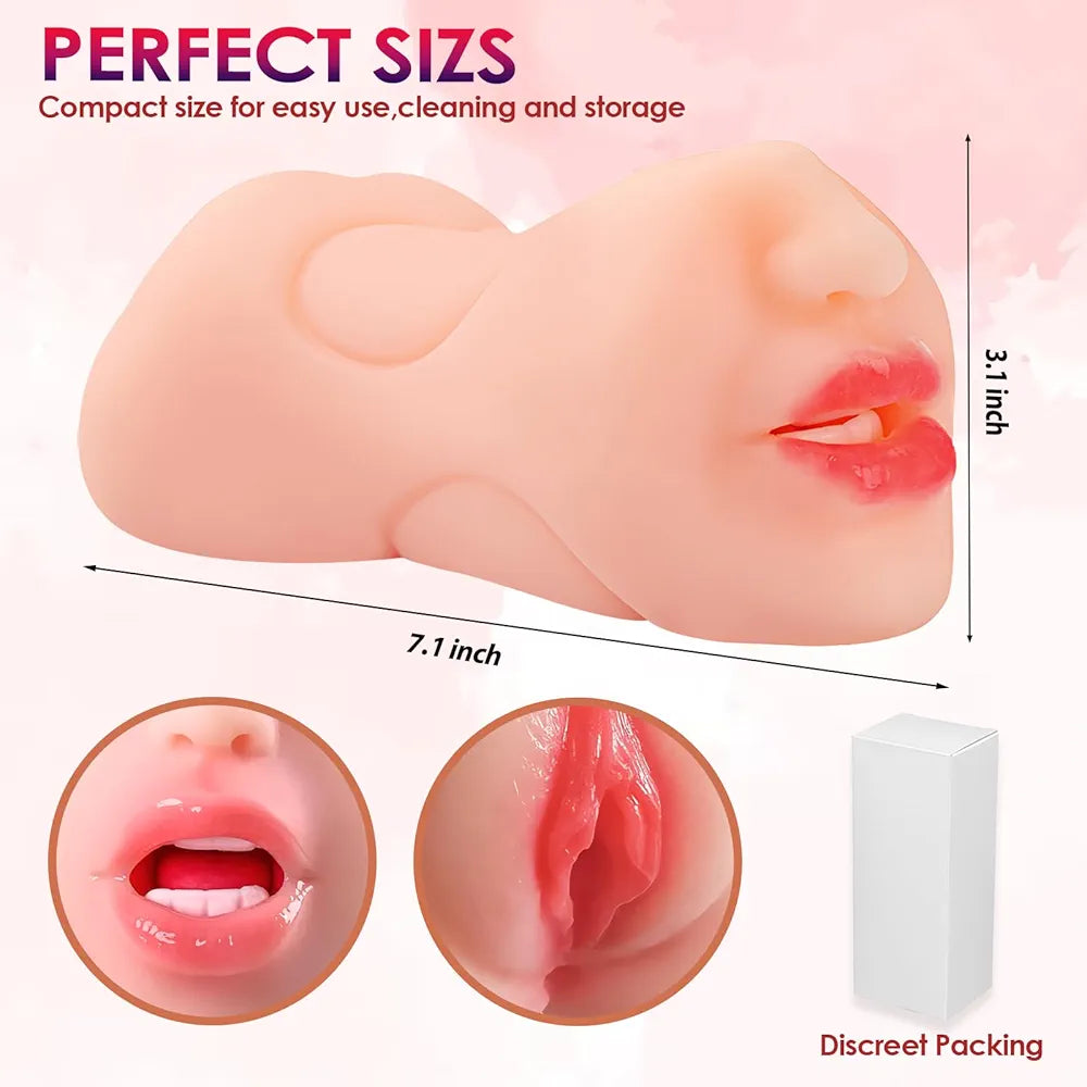 3-in-1 Realistic Male Masturbator: Oral, Vaginal, and Anal Stroker with Textured Interior
