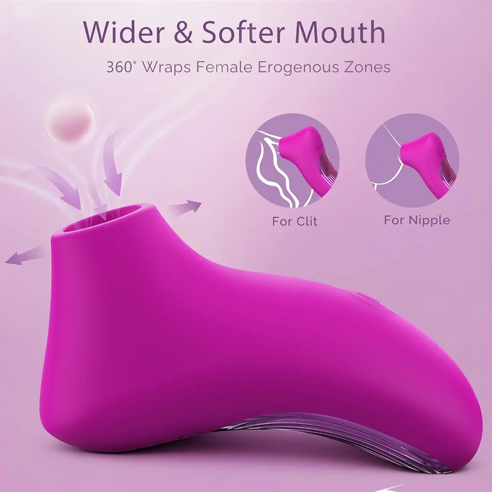 Rose Air-Pulse Clitoral Suction Vibrator with 10 Modes - Waterproof Oral Stimulator