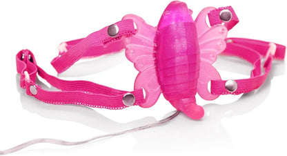 CalExotics Original Venus Butterfly Hands-Free Strap-On Vibrating Personal Massager for Couples - Pink