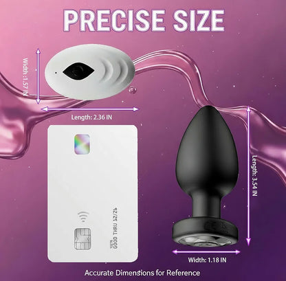 Rechargeable Waterproof Silicone Vibrating Anal Plug with Remote Control and 10 Modes
