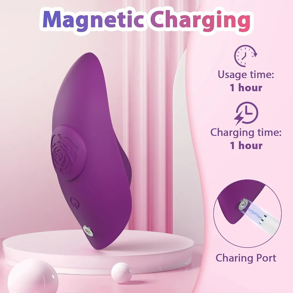 Butterfly Wearable App-Controlled Panty Vibrator with 10 Modes, Waterproof Magnetic Charging Clitoral Stimulator for Women and Couples