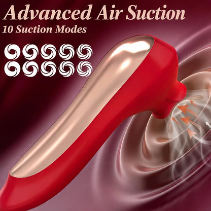 Dual-Stimulation Clitoral and Nipple Suction Vibrator with G-Spot Pulsation