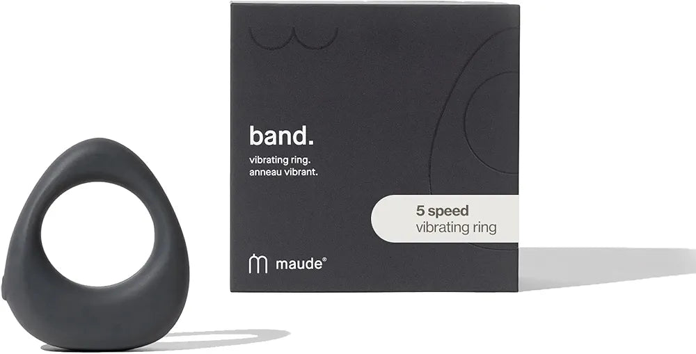 Maude 5-Speed Silicone Vibrating Penis Ring with USB Charger and Travel Case