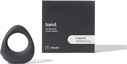 Maude 5-Speed Silicone Vibrating Penis Ring with USB Charger and Travel Case