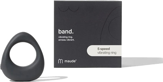 Maude 5-Speed Silicone Vibrating Penis Ring with USB Charger and Travel Case