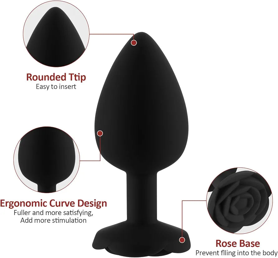 Silicone Anal Training Plug Set - 3-Piece Beginner Prostate Massager Kit