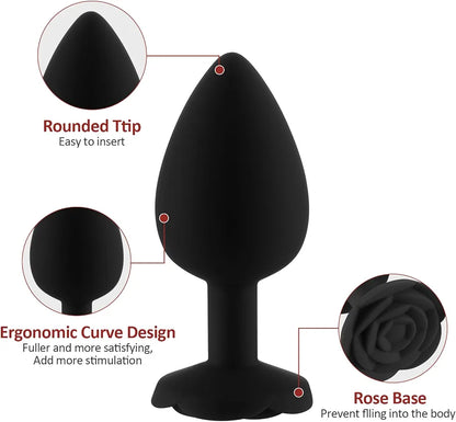 Silicone Anal Training Plug Set - 3-Piece Beginner Prostate Massager Kit