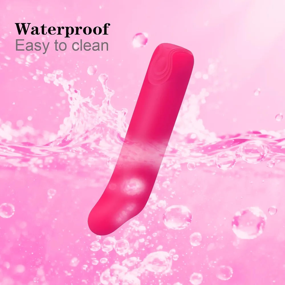Premium Waterproof Rechargeable Mini Bullet Vibrator - 10 Vibration Modes Full Silicone G-Spot and Clitoral Massager