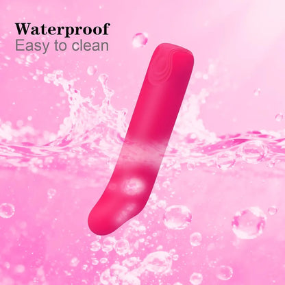 Premium Waterproof Rechargeable Mini Bullet Vibrator - 10 Vibration Modes Full Silicone G-Spot and Clitoral Massager