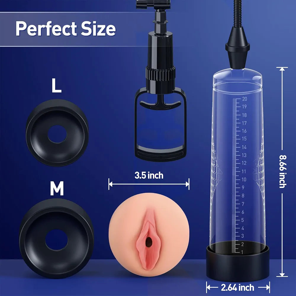 Penis Pump Sex Toys for Men - ACUMUM Manual Vacuum Penis Extender Male Sex Toys, Penis Pumps Penis Enlarger Adult Toys with Pocket Pussy, Penis Sleeve Cock Sexual Stimulation Device for Erection