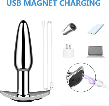 Remote-Controlled Vibrating Anal Plug with 10 Modes and Flared Base