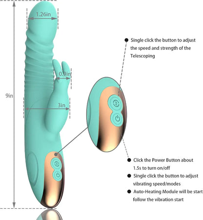 7-Mode Rabbit G-Spot & Clitoral Vibrator with Wand Massager for Couples