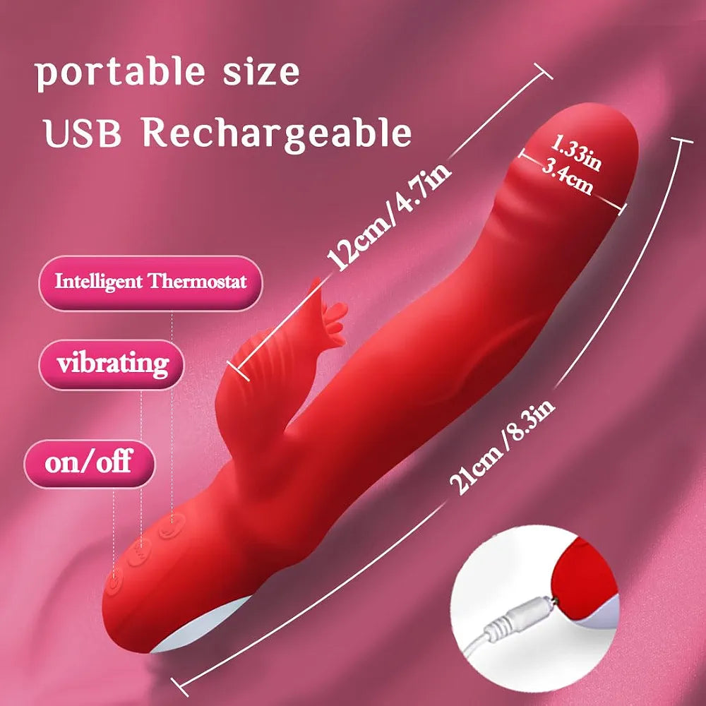 Ergonomic Finger-Shaped Rabbit Vibrator with 10 Vibration Modes and Waterproof Design