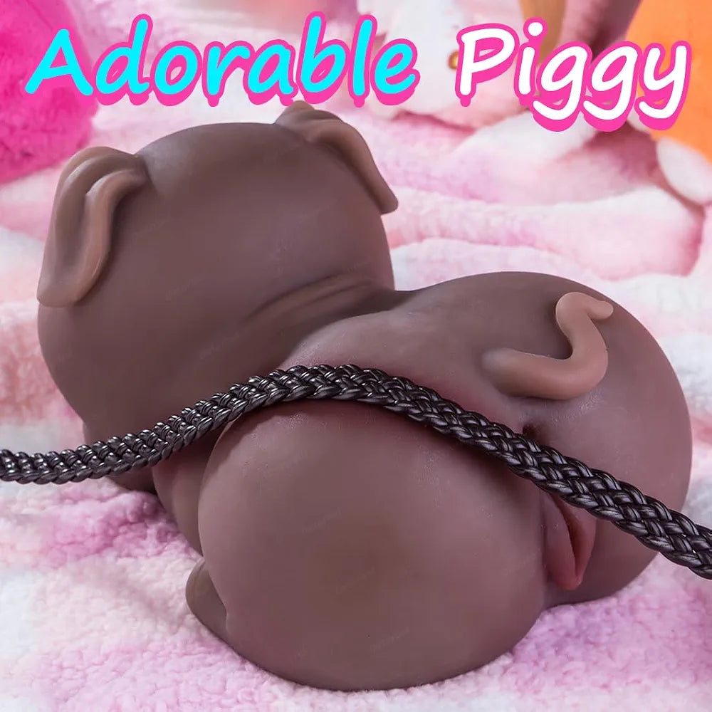 Realistic Pig-Themed Male Masturbator Torso with Dual-Entry Vaginal and Anal Channels