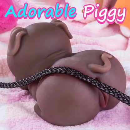 Realistic Pig-Themed Male Masturbator Torso with Dual-Entry Vaginal and Anal Channels