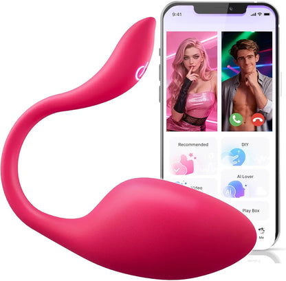 Rechargeable App-Controlled Wearable Vibrating Panty Dildo with 9 Modes for Couples
