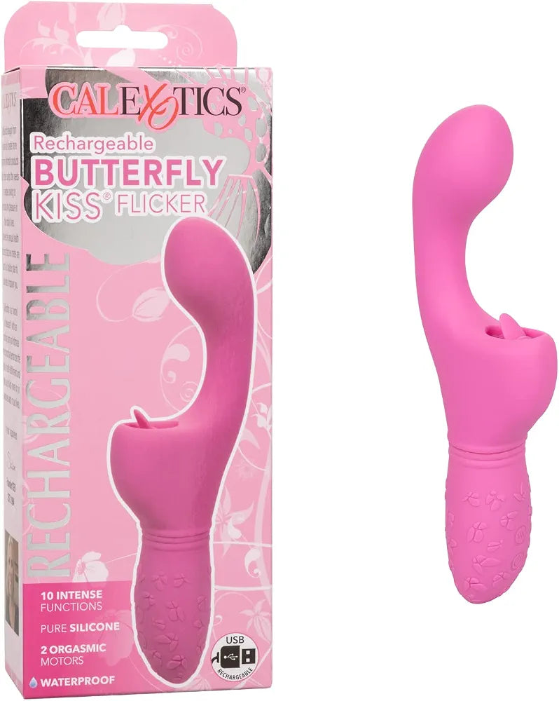 CalExotics Rechargeable Butterfly Kiss Flicker Vibrator - Pink