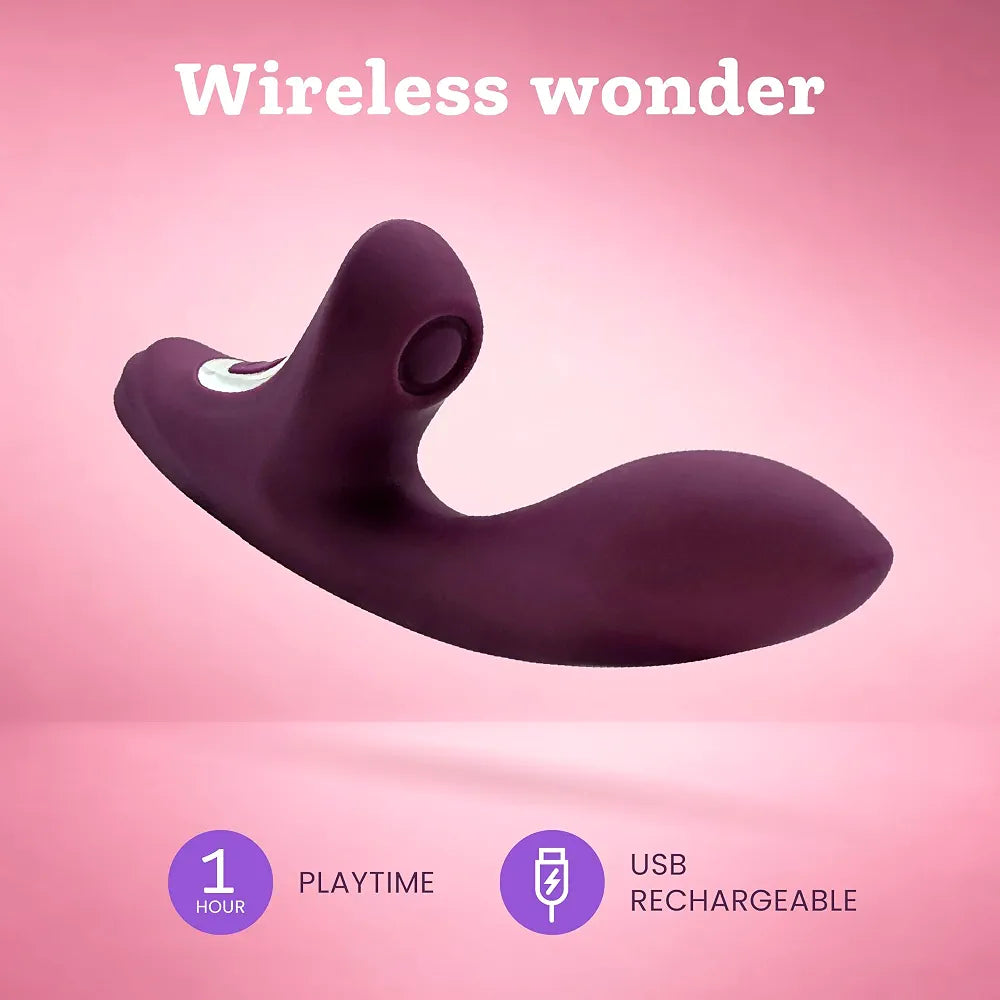 Premium Dual-Motor Rabbit Wand Vibrator with 14 Tapping and Vibration Modes - Waterproof Silicone G-Spot and Clitoral Stimulator