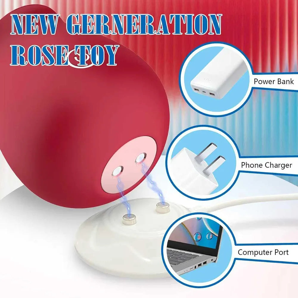 Rose Petal Clitoral Suction Vibrator - 10 Mode G-Spot Stimulator for Women