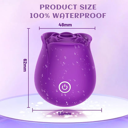 Rose-Shaped Clitoral and Nipple Stimulator with 10 Vibration and Suction Modes