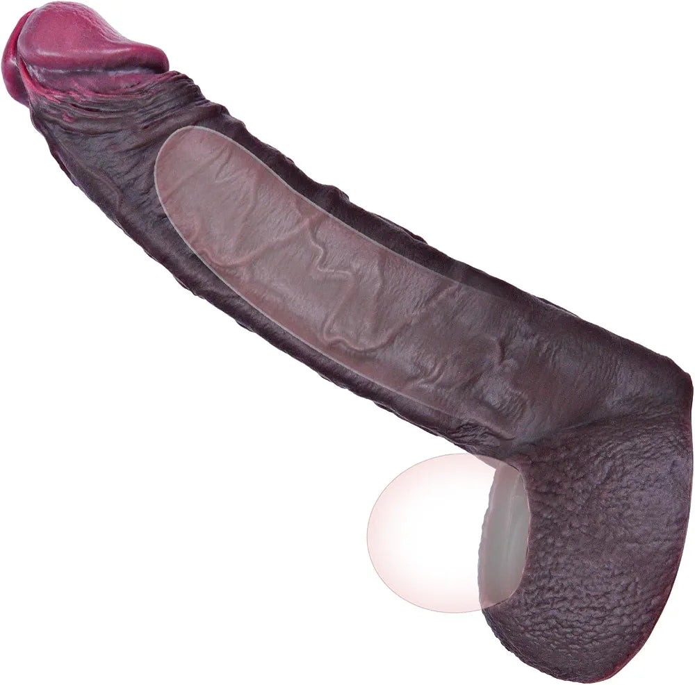 Umania 7.5-Inch Realistic Silicone Penis Sleeve and Cock Ring Extender for Enhanced Erection and Delay