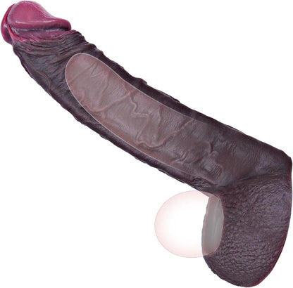 Umania 7.5-Inch Realistic Silicone Penis Sleeve and Cock Ring Extender for Enhanced Erection and Delay