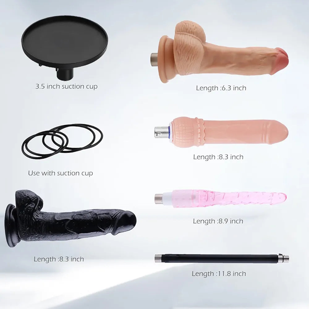 AUXFUN Automatic Thrusting Sex Machine with Bluetooth App Control and 6 Interchangeable Attachments