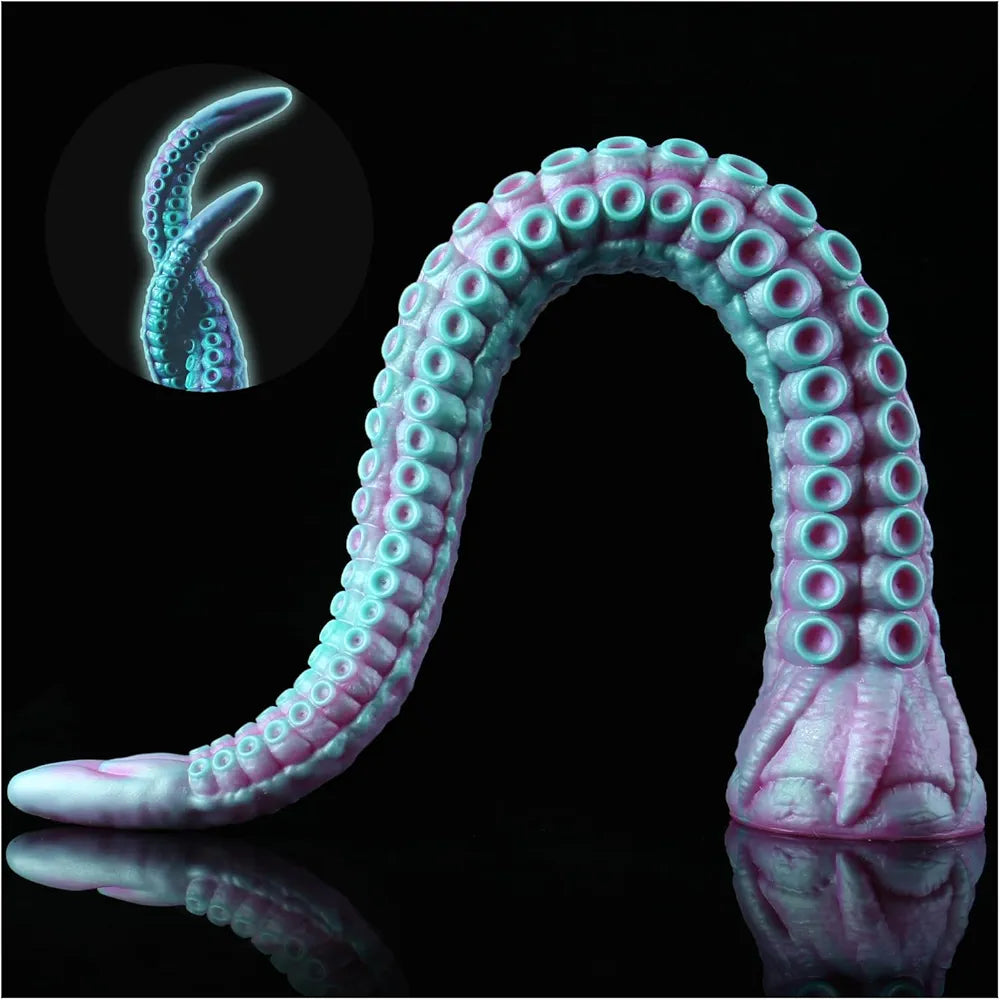 21-Inch XL Fantasy Tentacle Dildo with Suction Cup - Silicone Monster Octopus Anal Toy for Couples