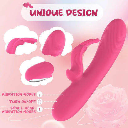 Premium Dual-Motor Rechargeable Silicone Rabbit Vibrator with 10 Vibration Modes for G-Spot and Clitoral Stimulation