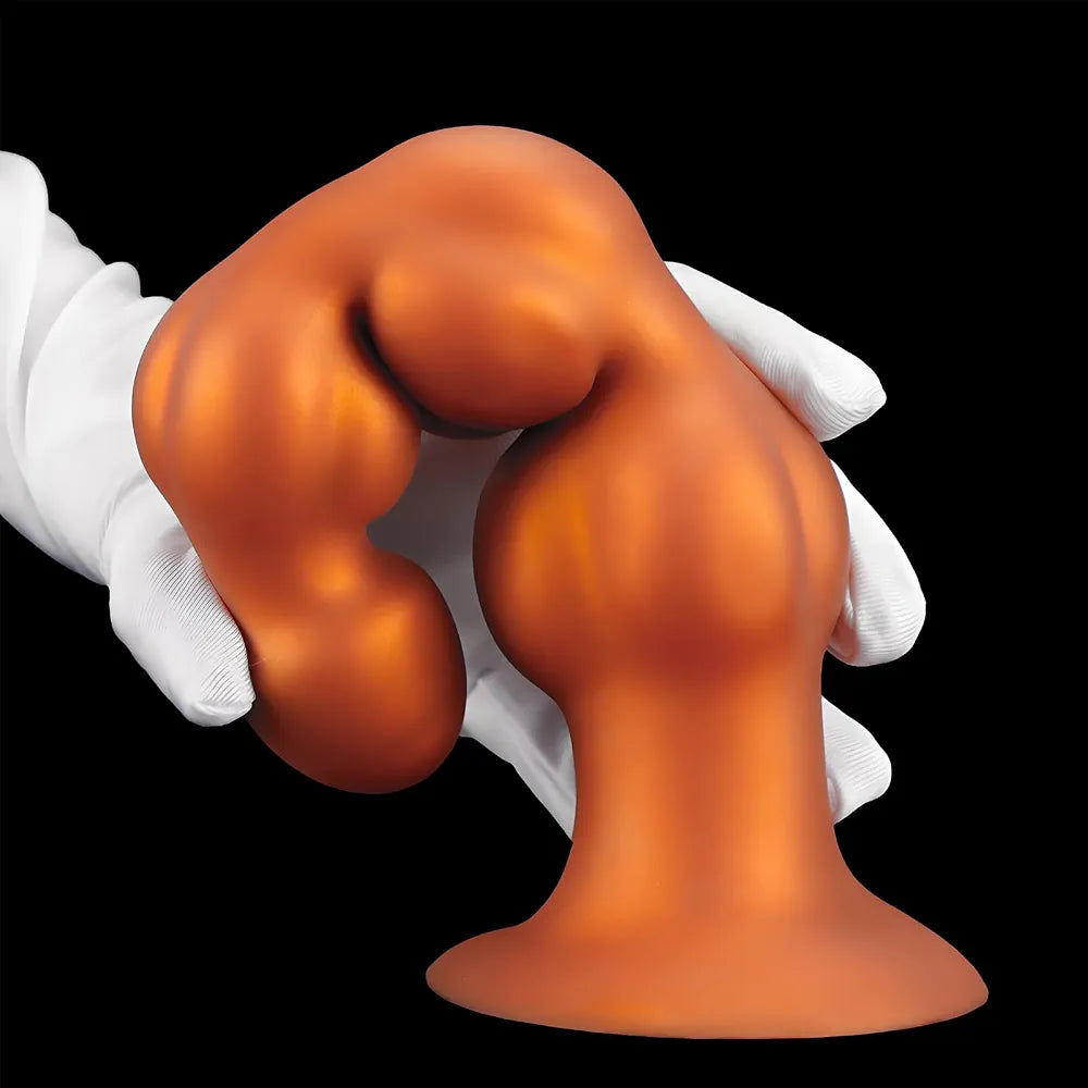 Premium Soft Silicone Graduated Anal Beads and Suction Cup Butt Plug