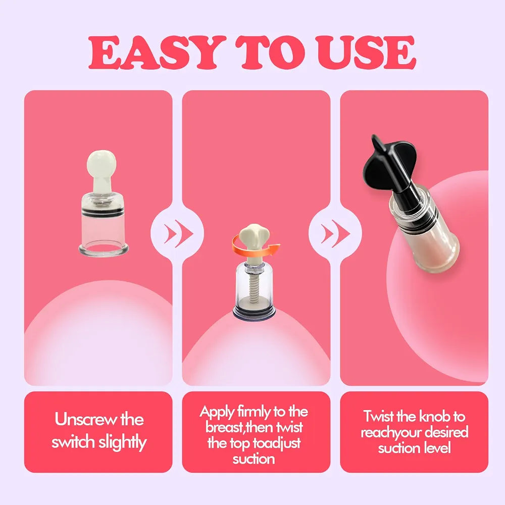 8-Piece Vacuum Suction Cup Set for Clitoral and Nipple Stimulation