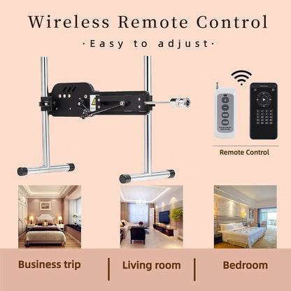 Realistic Thrusting Sex Machine with Heating Vibrator, Wireless Remote, and Versatile Masturbator Attachments