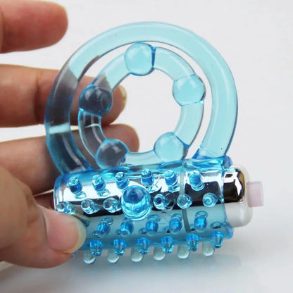 Dual-Ring Vibrating Penis Enhancer with Clitoral Stimulator for Couples