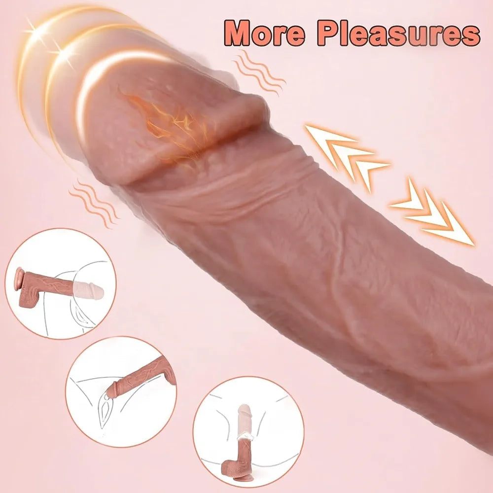 8.9-Inch Realistic Thrusting and Vibrating G-Spot Dildo with Remote Control, Suction Cup Base, and Multiple Stimulation Modes for Women and Couples
