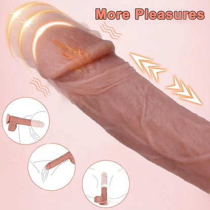 8.9-Inch Realistic Thrusting and Vibrating G-Spot Dildo with Remote Control, Suction Cup Base, and Multiple Stimulation Modes for Women and Couples