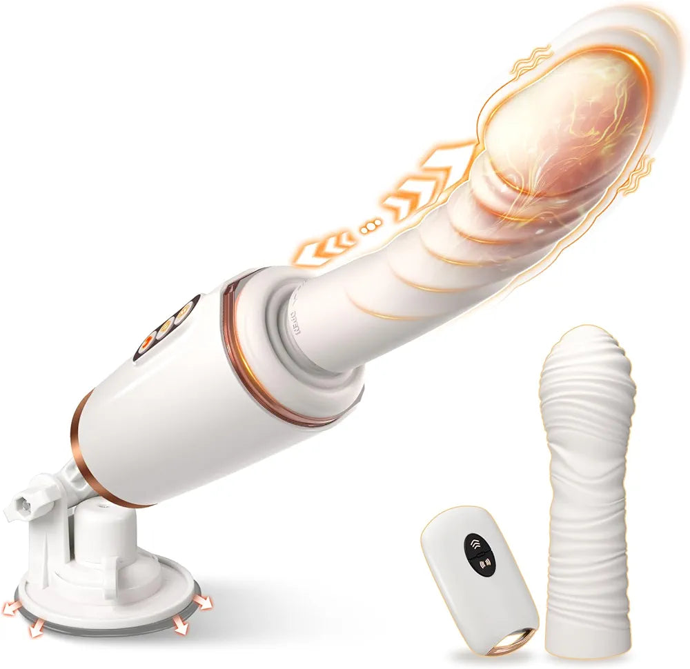 UTIMI Dual-Head Thrusting Dildo Sex Machine with Heating, Suction Cup, and 14 Vibration Modes